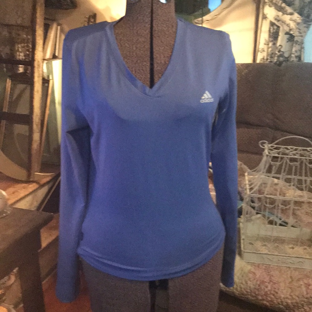 Adidas Clima 365 Long Sleeve Blue Top Size Med.